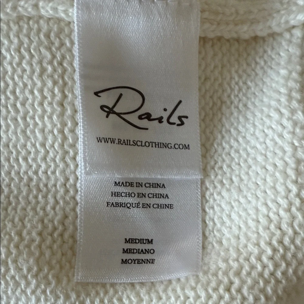 Rails Crew Neck Sweater Cream w/Multicolor Stars Cotton/Cashmere "Perci" Sz M - Picture 10 of 11